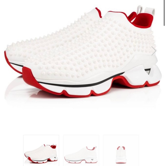 Designer Inspired Spiked Red Bottom Sneaker - Picture 14 of 16